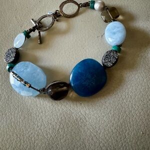 Silpada Sterling Silver Pearl Blue "Watercolors" Bracelet B2240